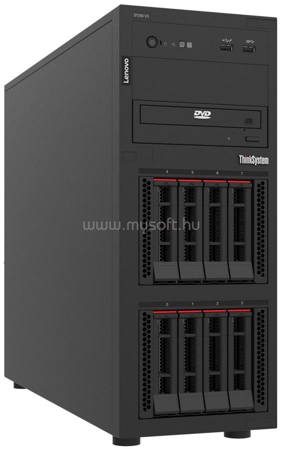 LENOVO ThinkSystem ST250 V3 Tower 5350-8i RAID (0,1,10,5) 1x E-2468 1x 800W XClarity2 P 8x 2,5