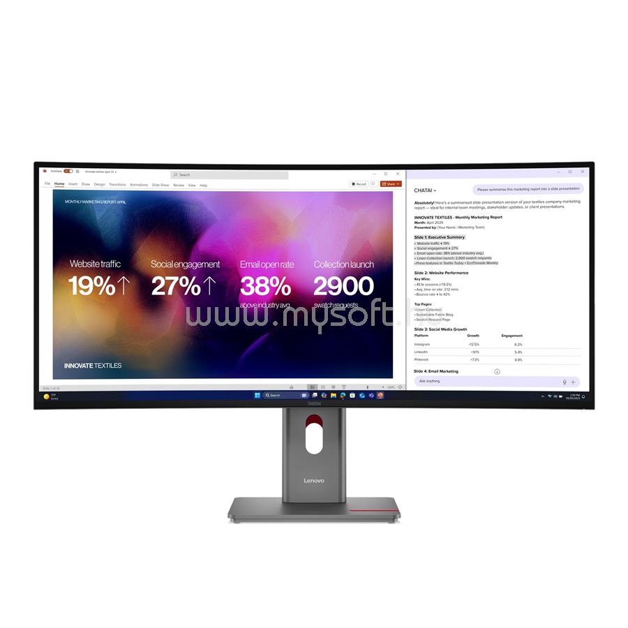 LENOVO ThinkVision P40WD-40 ívelt Monitor