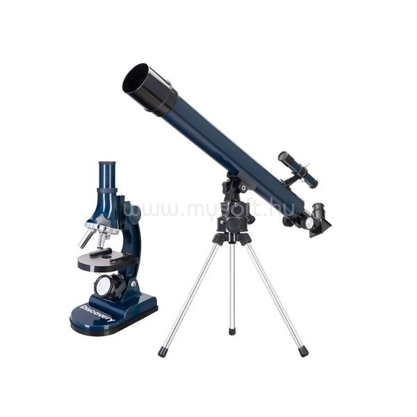 LEVENHUK Discovery Scope Set 2 asztali csillagászati egyszemes távcső + biológiai mikroszkóp készlet + könyv