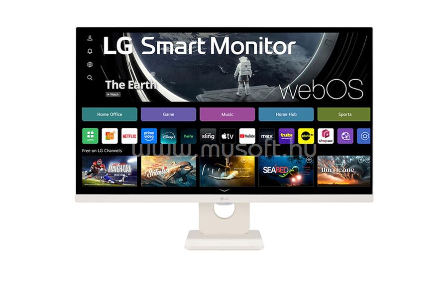 LG 27U511SA-W Smart Monitor beépített hangszóróval,  webOS platformmal (fehér)