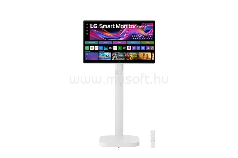 LG 32U889SA-W Smart érintőképernyős 4K Monitor beépített hangszóróval, guruló állvánnyal (fehér)