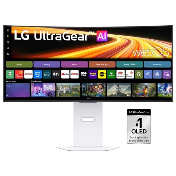 LG Ultragear 34GX90SB-W Smart ívelt Gaming Monitor beépített hangszóróval (fehér)