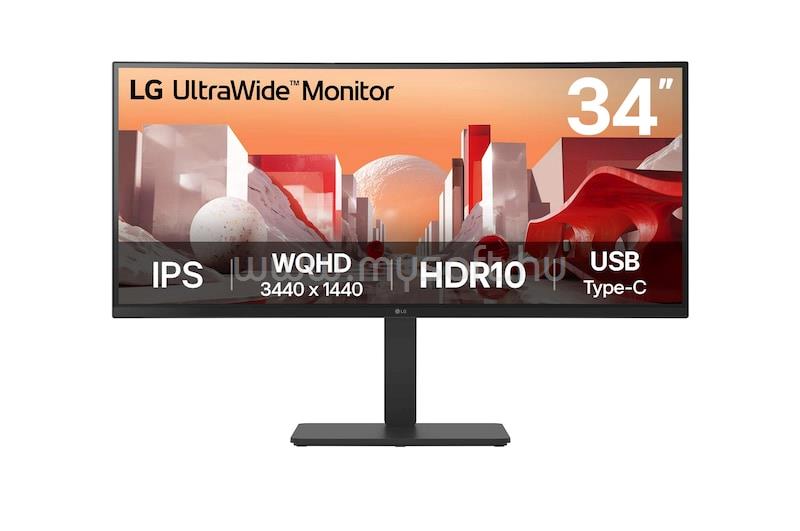 LG Ultrawide 34BA75QE-B ívelt Monitor beépített hangszóróval