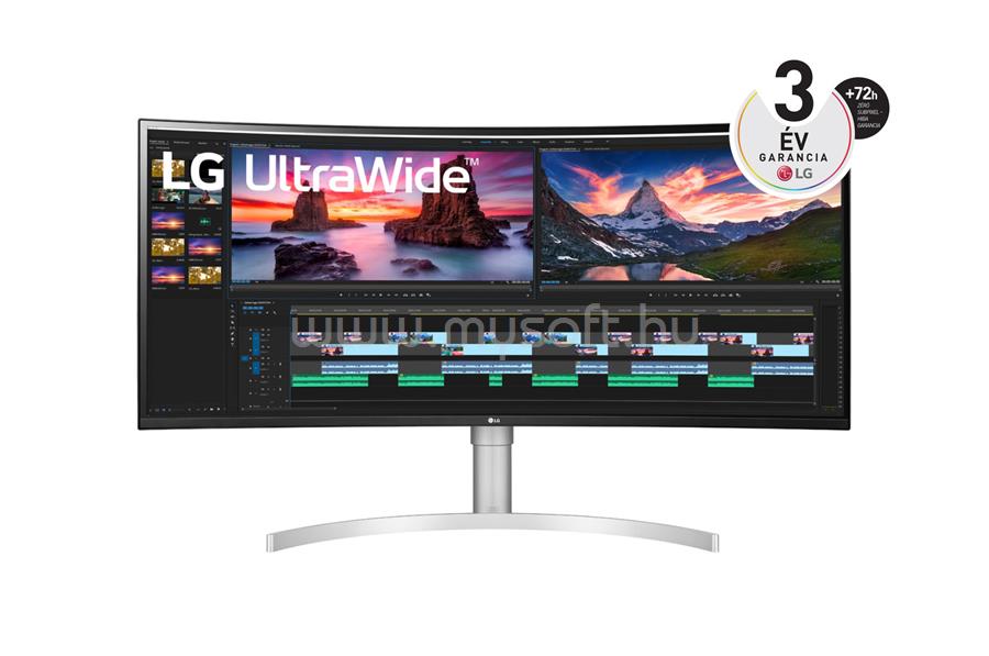 LG UltraWide 38WN95CP-W ívelt Monitor beépített hangszóróval
