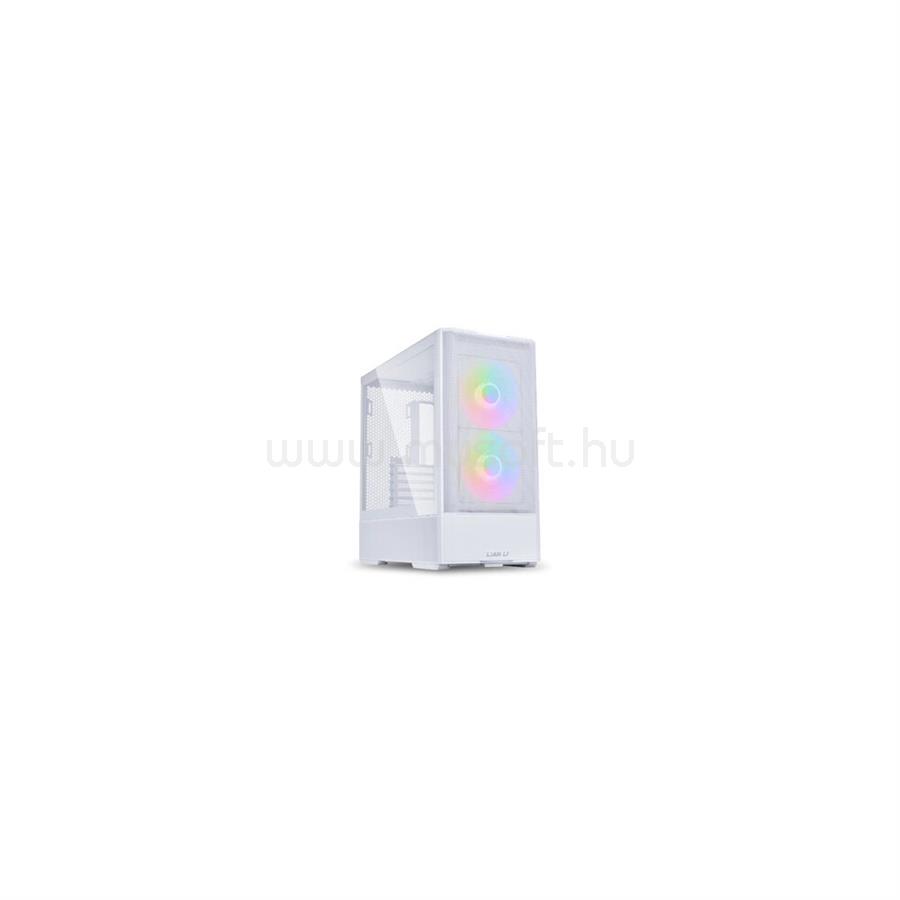 LIAN LI Lancool 207 számítógépház - micro-ATX, edzett üveg, 2db 140mm-es PWM ARGB ventilátor, fehér