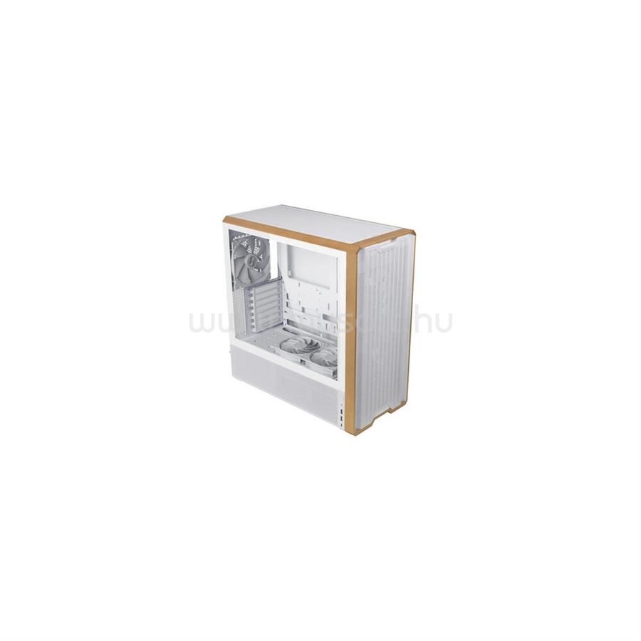 LIAN LI Lancool 217 számítógépház - E-ATX/EEB, edzett üveg, fa, 5db ventilátor, fehér