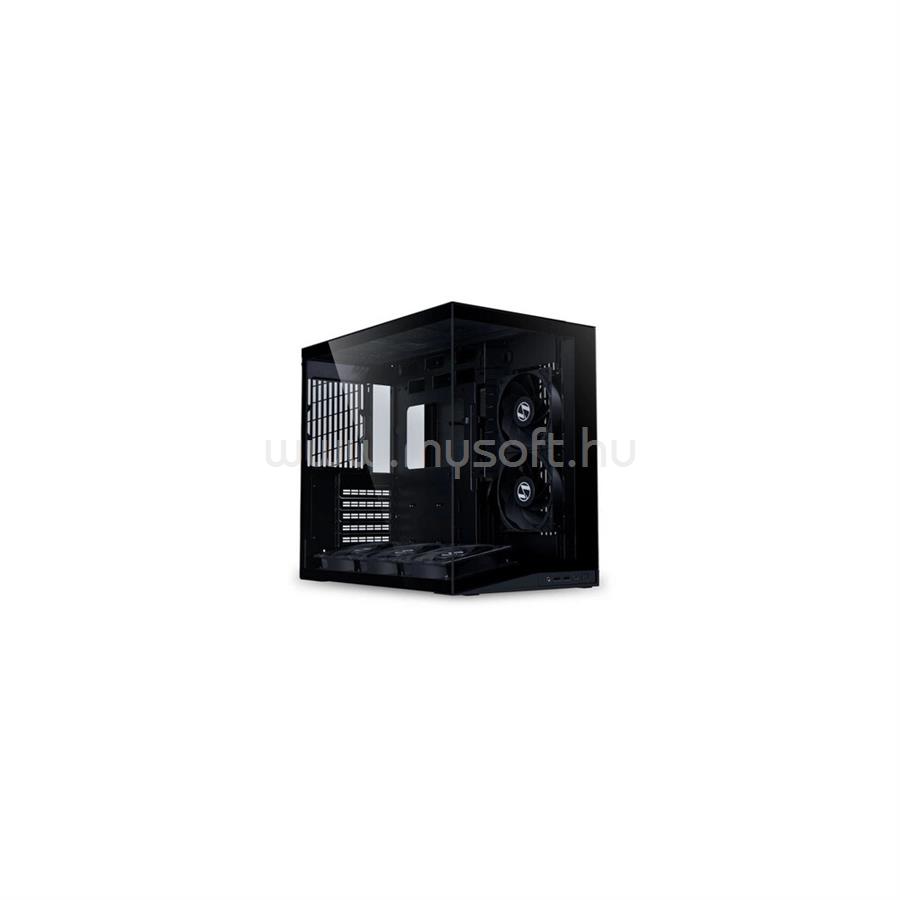 LIAN LI O11 Dynamic Mini V2 Flow számítógépház - ATX, edzett üveg elöl/oldalt, 5db PWM ventilátor, fekete