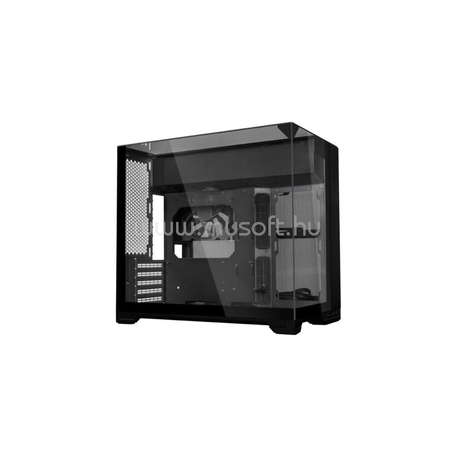 LIAN LI O11 Vision-M számítógépház - micro-ATX, edzett üveg, kétkamrás, fekete