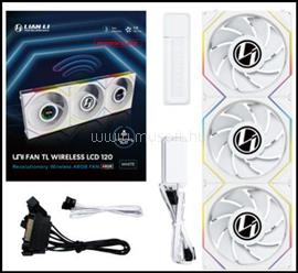 LIAN LI UNI FAN TL120 LCD Reverse Blade Wireless hűtő ventilátor 3db fehér (12RTLLCD1W3W) 12RTLLCD1W3W small