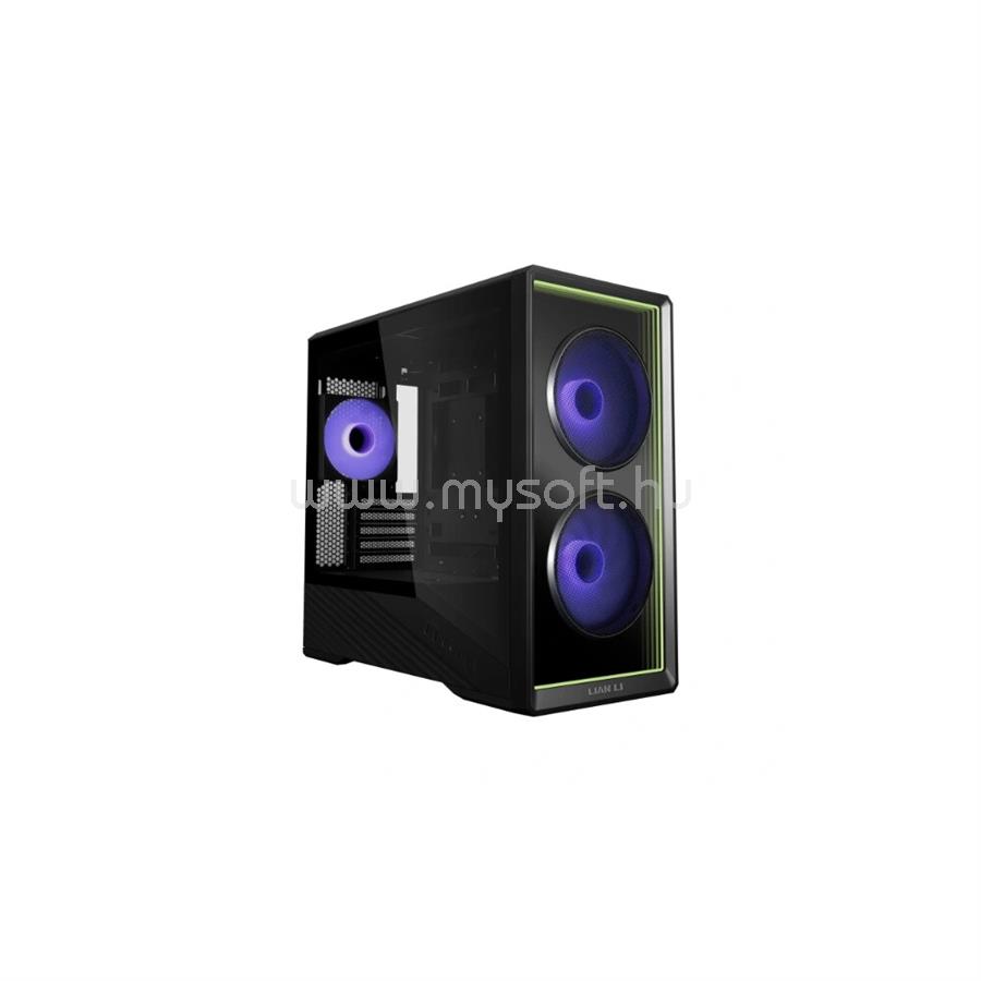 LIAN LI Vector V150 INF számítógépház - micro-ATX, Infinity Mirror előlap, edzett üveg, 3db ARGB PWM ventilátor, fekete