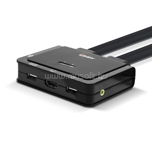 LINDY 2 Port HDMI 10.2G, USB 2.0 & Audio KVM Switch