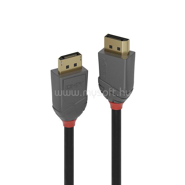 LINDY 3m DisplayPort 1.4 kábel, Anthra Line