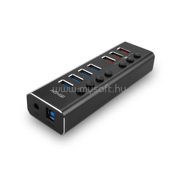 LINDY 4 Port USB 3.0 Hub with 3 Quick Charge 3.0 Ports