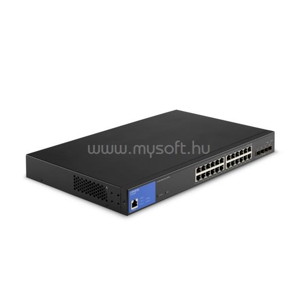 LINKSYS LGS328MPC 24x GbE PoE+ LAN 4x SFP+ port L3 menedzselhető PoE+ switch