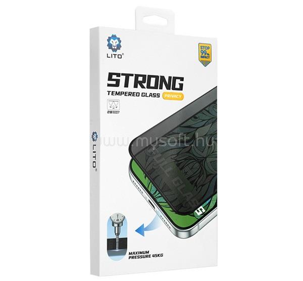 LITO iPhone 18 Pro / 17 Pro LITO D+ MAX STRONG képernyővédő üveg 3D, 8H, FEKETE