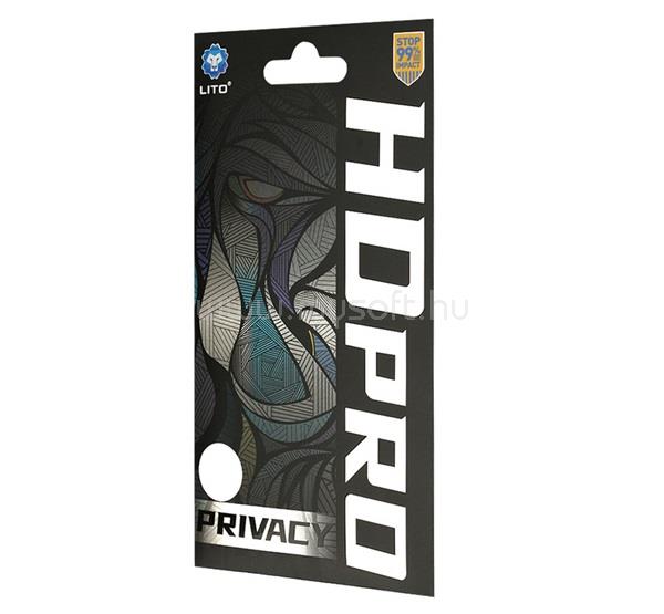 LITO iPhone 18 Pro / 17 Pro LITO HD Pro Privacy képernyővédő üveg 2.5D, 9H, FEKETE