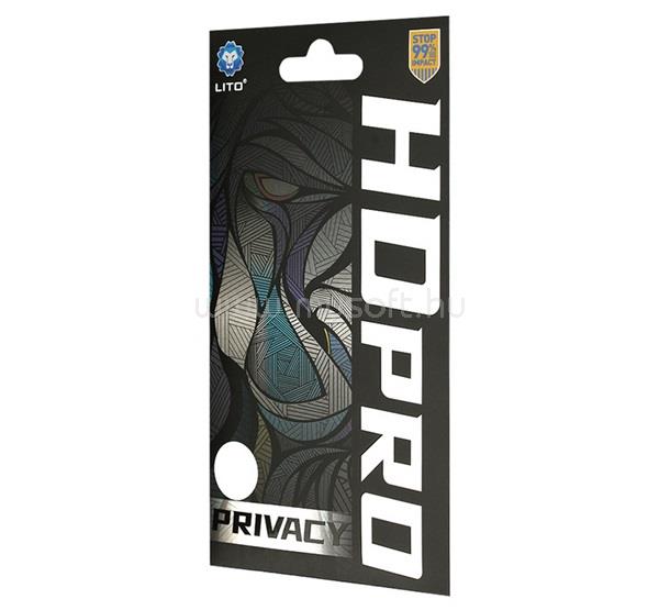 LITO iPhone 18 Pro Max / 17 Pro Max LITO HD Pro Privacy képernyővédő üveg 2.5D, 9H, FEKETE