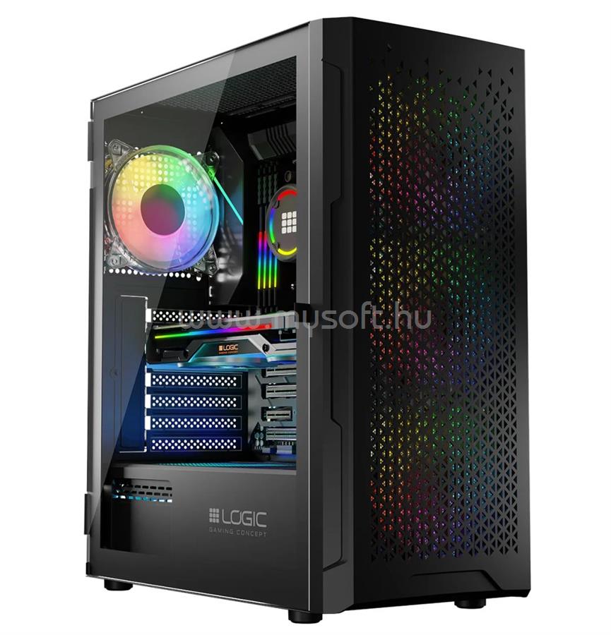 LOGIC Aramis ARGB Midi Tempered Glass Black