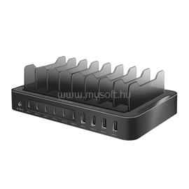 LOGIC USB-C töltőállomás, 4x USB-A és 6x USB-C, PD és QC 3.0, 120 W, fekete PA0327 small