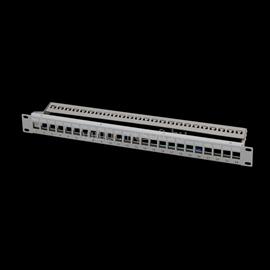 LOGILINK 19" Patch panel 24 keystone csatlakozóhoz, hátsó kábelkezelővel LOGILINK_NK4057 small