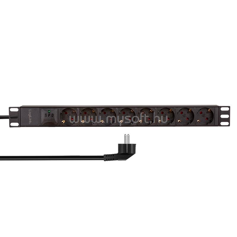 LOGILINK 19" PDU 8-utas, túlfeszültség-védelemmel
