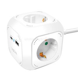 LOGILINK 4-utas töltőkocka, 4x aljzat, 1x USB-C PD 20W, 1x USB-A QC 18W (fehér) LOGILINK_LPS283U small