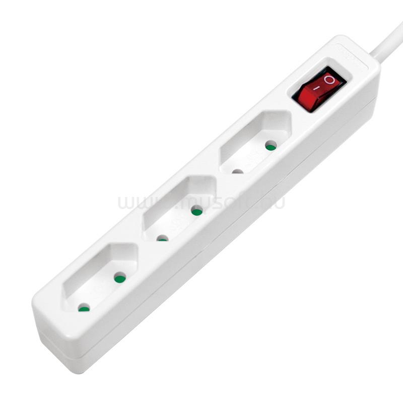 LOGILINK Aljzat 3-as + kapcsoló, 3x CEE 7/16, 1,5 m (fehér)
