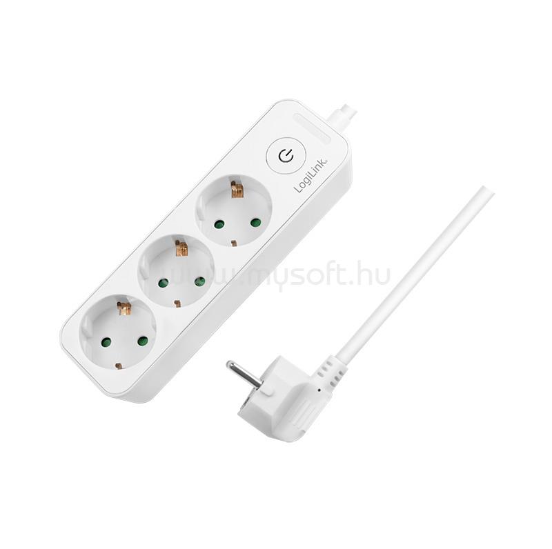 LOGILINK Aljzat 3-as + kapcsoló, 3x CEE 7/3, 1,5 m, fehér