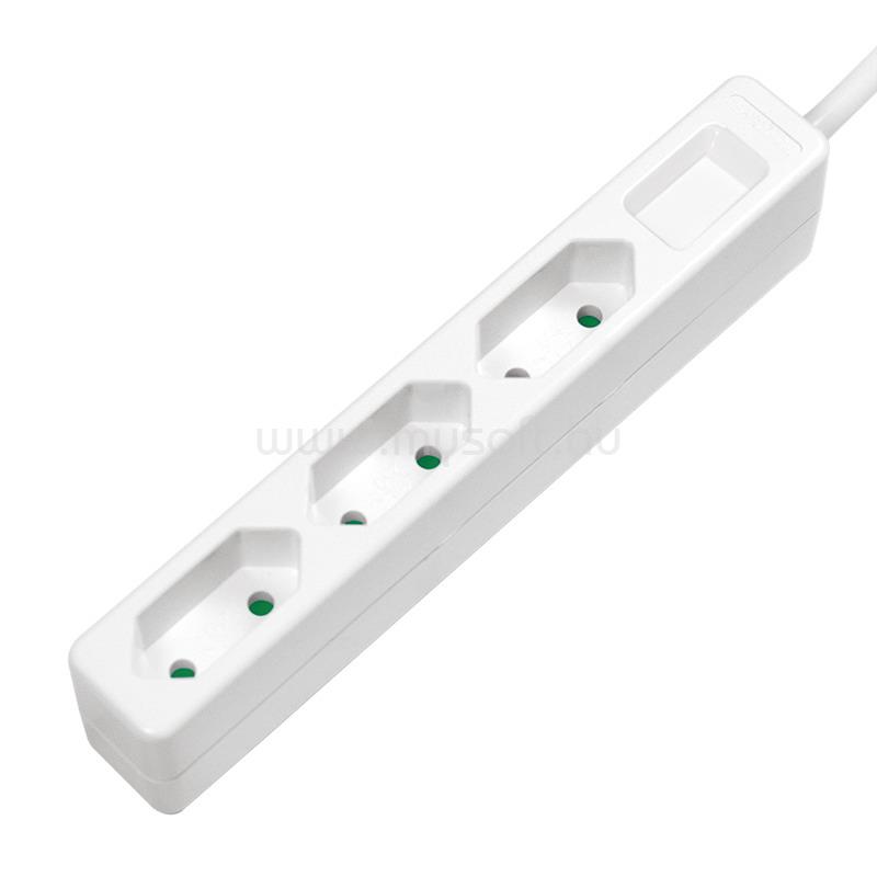 LOGILINK Aljzat 3-as, 3x CEE 7/16, vékony, 1,5 m, fehér