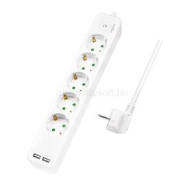 LOGILINK Aljzat 5-ös + kapcsoló, 5x CEE 7/3 + 2x USB-A, 1,5 m, fehér LOGILINK_LPS249U small
