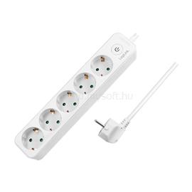 LOGILINK Aljzat 5-ös + kapcsoló, 5x CEE 7/3, 1,5 m (fehér) LOGILINK_LPS246 small