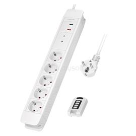 LOGILINK Aljzat 5-ös + távirányító 2, 5x CEE 7/3, 1,5 m, fehér LOGILINK_LPS402 small