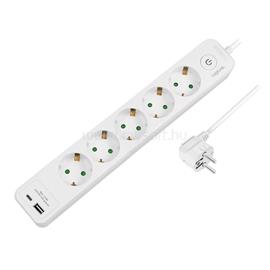 LOGILINK Aljzat 5-utas + kapcsoló, 5x CEE 7/3, 1x USB-A, 1x USB-C, 1,5 m (fehér) LOGILINK_LPS280U small