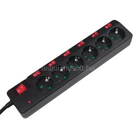 LOGILINK Aljzat 6-os + 7 kapcsoló, 6x CEE 7/3, 1,5 m, fekete LOGILINK_LPS233 small