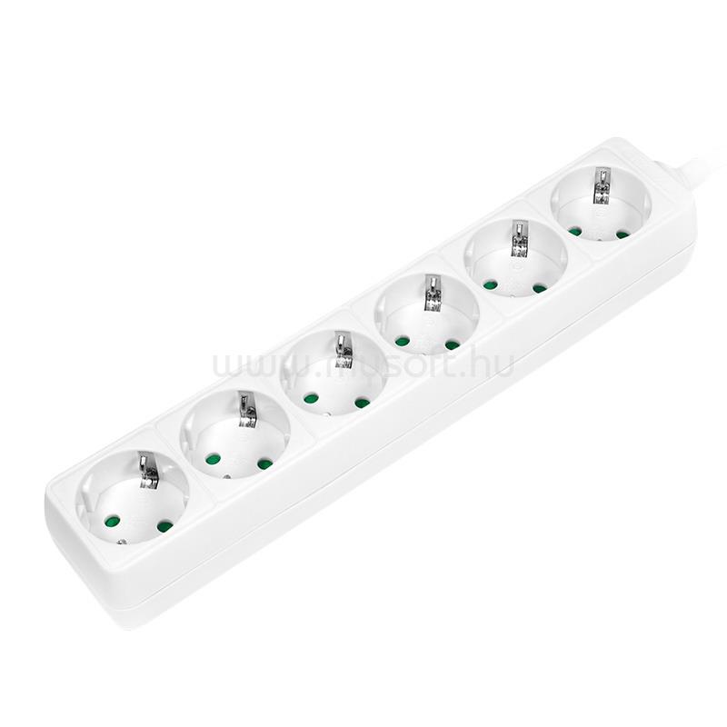 LOGILINK Aljzat 6-os, 6x CEE 7/3, 1,5 m (fehér)