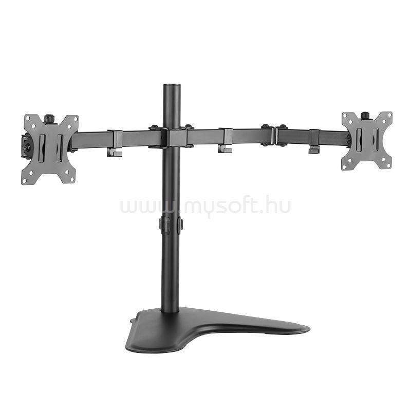 LOGILINK asztali duál monitor tartó konzol, dönthető, forgatható 13-32" max 8 kg (fekete)