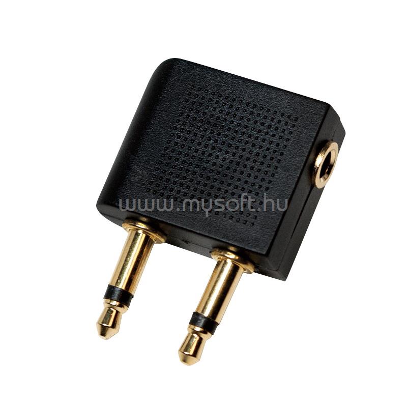 LOGILINK Audioadapter, 2x 3,5 mm 2-Pin/M   3,5 mm 3-Pin/F, 90 -os szög
