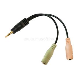LOGILINK Audioadapter, 3,5 mm-es 4 tűs/M - 2x3,5 mm-es 3 tűs/F, fekete, 0,15 m LOGILINK_CA0021 small