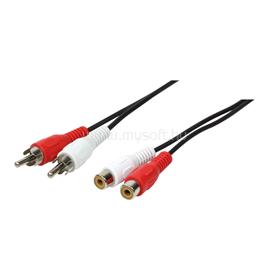 LOGILINK Audiokábel, 2x RCA/M - 2x RCA/F, fekete, 5 m LOGILINK_CA1037 small