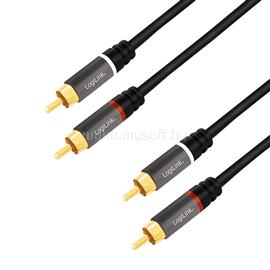 LOGILINK Audiokábel, 2x RCA/M - 2x RCA/M, fém, 0,5 m LOGILINK_CA1201 small