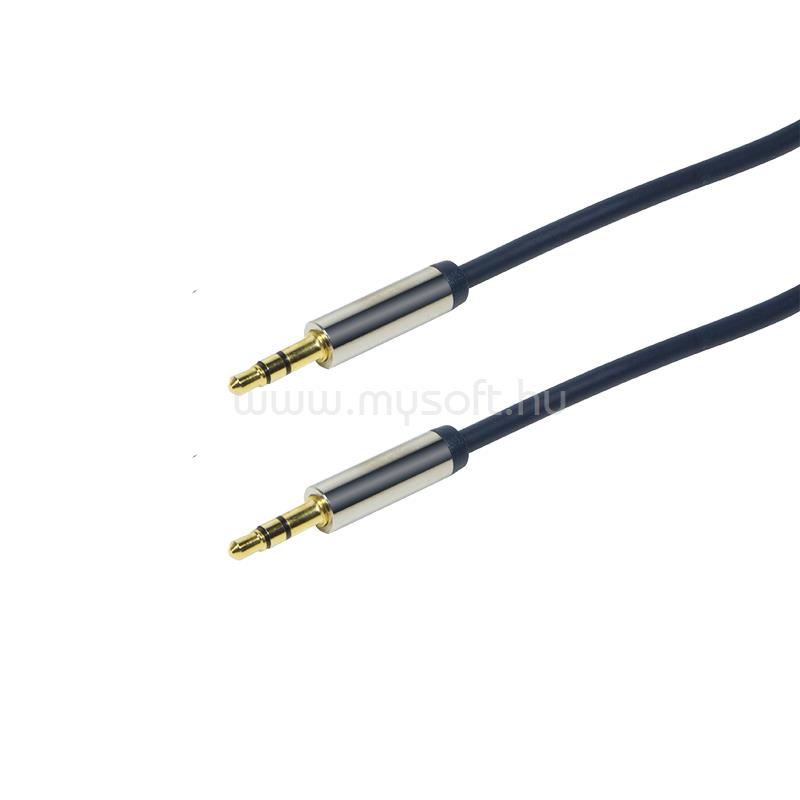 LOGILINK Audiokábel, 3,5 mm 3-Pin/M-3,5 mm 3-Pin/M, kék, 0,3 m