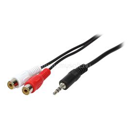 LOGILINK Audiokábel, 3,5 mm-es 3 tűs/M-2x RCA/F, fekete, 0,2 m LOGILINK_CA1047 small