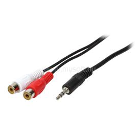LOGILINK Audiokábel, 3,5 mm-es 3 tűs/M-2x RCA/F, fekete, 5 m LOGILINK_CA1045 small
