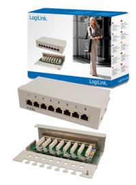 LOGILINK Cat.6 Patch Panel 8 portos árnyékolt, asztali (világosszürke) LOGILINK_NP0016A small