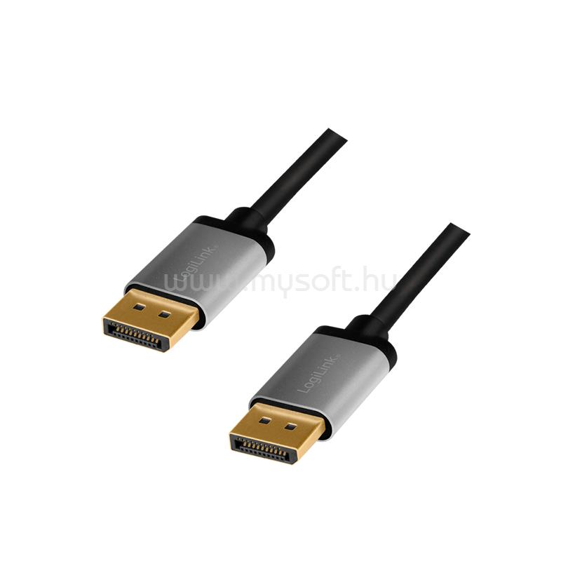 LOGILINK DisplayPort kábel, DP/M-DP/M, 4K/60 Hz, alu, 3 m