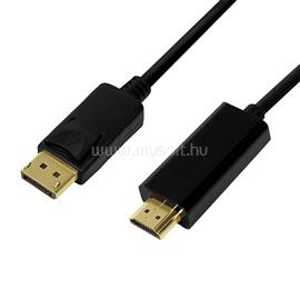 LOGILINK DisplayPort kábel, DP/M-HDMI-A/M, 4K/30 Hz, fekete, 2 m LOGILINK_CV0127 small