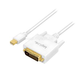 LOGILINK DisplayPort kábel, mDP/M   DVI/M, 1080p, fehér, 1,8 m LOGILINK_CV0137 small