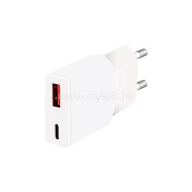 LOGILINK Dual-USB-C GaN töltő, 1x USB-C (PD), 1x USB-A (QC), 30 W (fehér) LOGILINK_PA0348 small