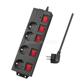 LOGILINK Elosztó 4-es, 5 kapcsolóval, 4x CEE 7/3, fekete LOGILINK_LPS251 small