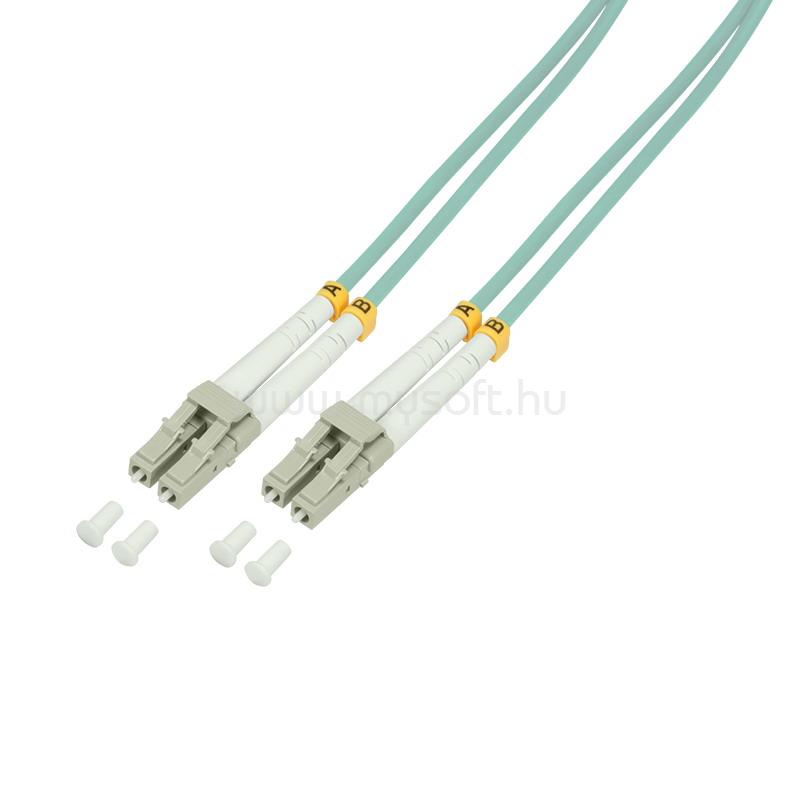 LOGILINK Fiber duplex patch kábel, OM3, 50/125 , LC-LC, aqua, 2 m